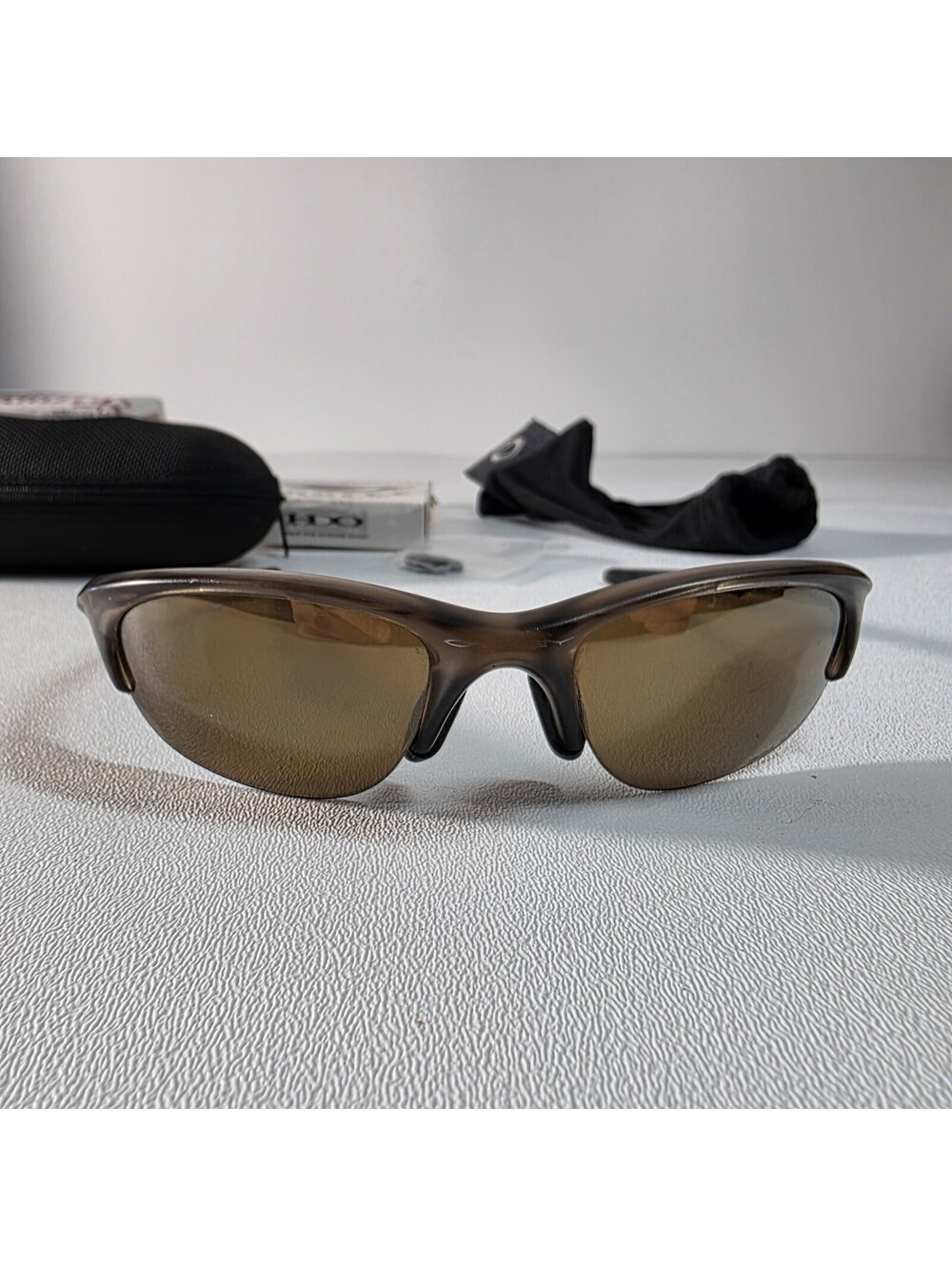 Oakley Half Jacket 1.0 Brown Smoke Tungsten Polarized 12-897 Style W/New Lens